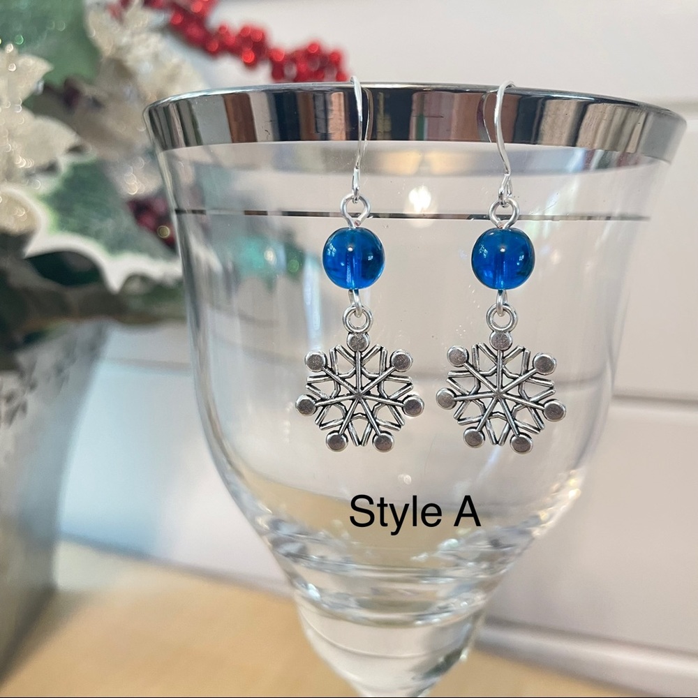 $10 SALE Snowflake & Blue Bead Earrings—ONLY 2 STYLES LEFT!! Outdoor Fun - Picture 4 of 6